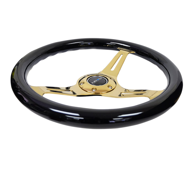 NRG ST-015CG-BK ST-015CG-BK Classic Wood Grain Steering Wheel Black Grip