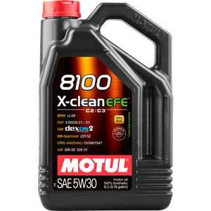 Motul 111378 5L Synthetic Engine Oil 8100 X-Clean 5W30