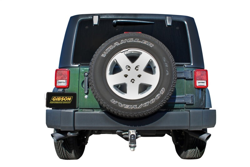 Gibson 17306-B fits Jeep 10-11 Wrangler JK Sport 3.8L 2.5in Cat-Back Dual Extreme Exhaust - Black Elite (Ceramic)