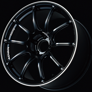 Advan YAZ5A38AB RZII 15x5.0 / +38 Offset / 4x100 / 63mm Bore / Racing Gloss Black and Ring