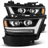 AlphaRex 880543 fits Dodge 19-20 Ram 1500 LUXX LED Proj Headlights Plnk Style Black w/Activ Light/Seq Signal/DRL