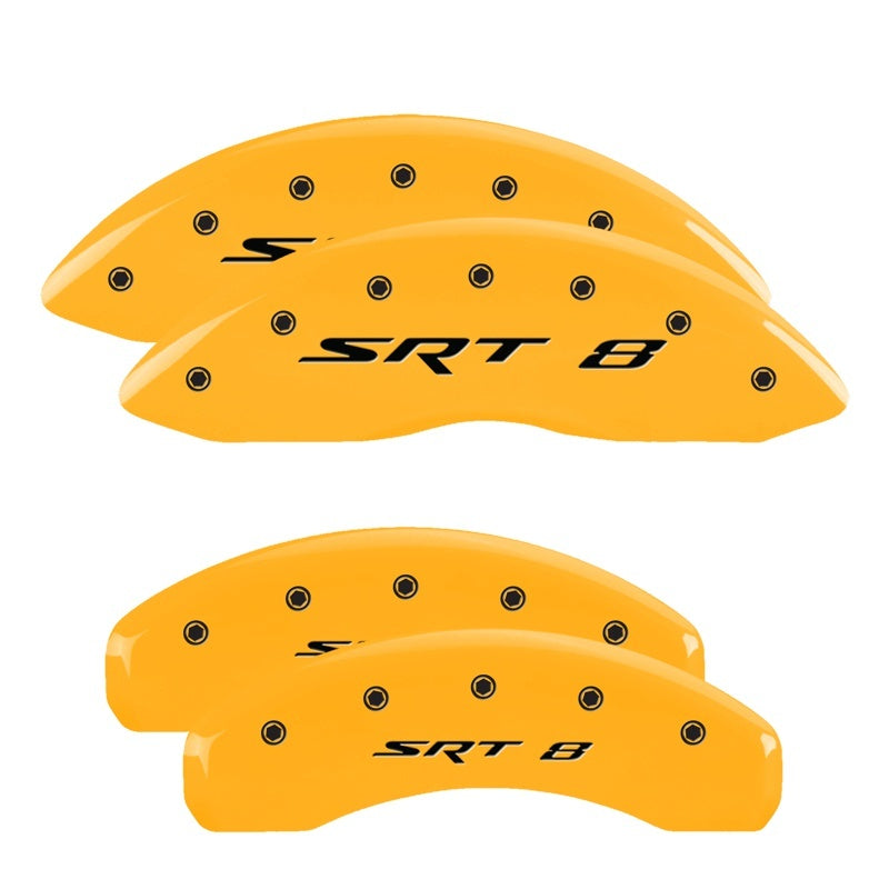 MGP 42020SSR8YL 4 Caliper Covers Engraved Front & Rear 11-18 fits Jeep Grand Che