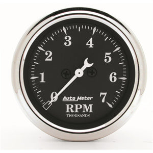 AutoMeter 1797 AutoMeter Gauge Tachometer 2-1/16in. 7K RPM In-Dash Old Tyme Black