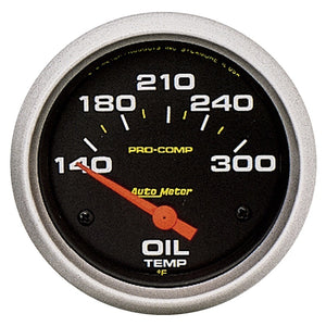 AutoMeter 5447 Autometer Pro-Comp 2-5/8in 140-300 Deg Oil Temperature Gauge
