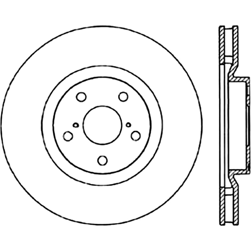 Stoptech 126.44104CSR Power Slot 5/93-98 Supra Turbo Front Right SportStop CRYO Slotted Rotor