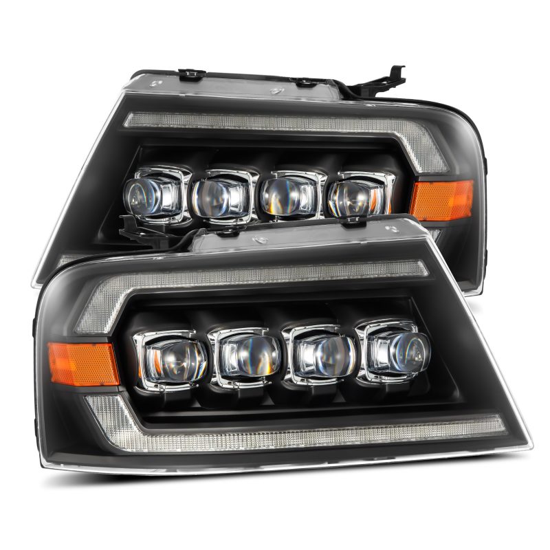 AlphaRex 880128 fits Ford 04-08 F-150 (No 2004 Heritage) NOVA-Series LED Proj HL Alpha-Blk w/Actv Lgt / Seq. Sig