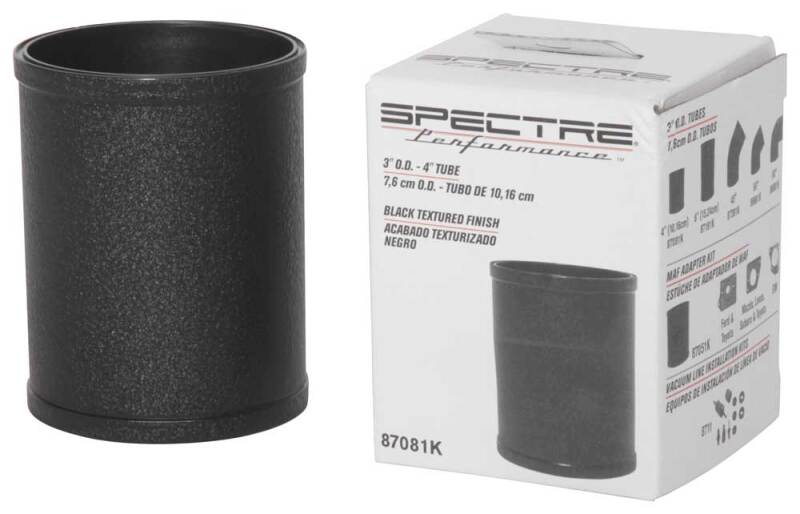 Spectre Tube Intake 3in od X 4inl - Black