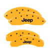 MGP 42018SJEPYL 4 Caliper Covers Engraved Front & Rear fits Jeep Yellow Finish B