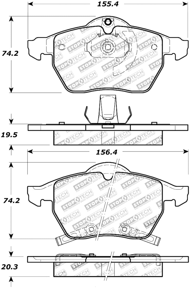 Stoptech 308.0819 Street Touring Brake Pads