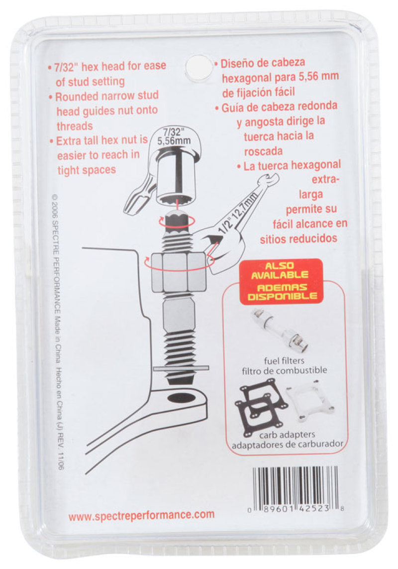 Spectre 42523 Carburetor Stud Kit w/Hardware 2in.