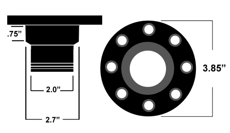 Ridetech 81000036 Universal Locking Gas Cap (Black Anodized)