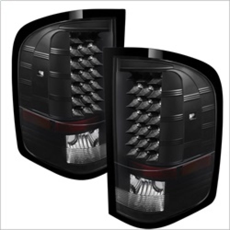 5073716 Xtune fits Chevy 07-13 Silverado LED Tail Lights Black ALT-JH-CS07-LED