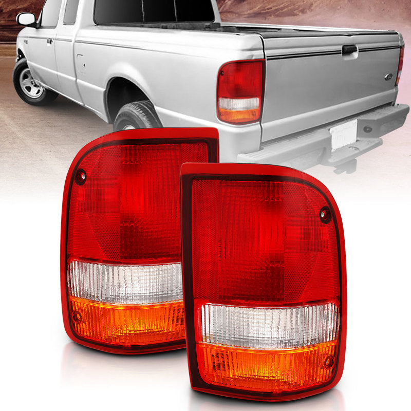 ANZO 311310 1997 fits Ford 93-19 Ranger Tail Light Red/Cear (OE)