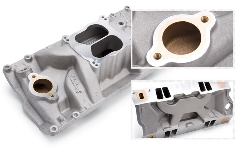 Edelbrock 2561 Manifold Marine RPM fits Chevy Big Block Oval Port w/ Brass