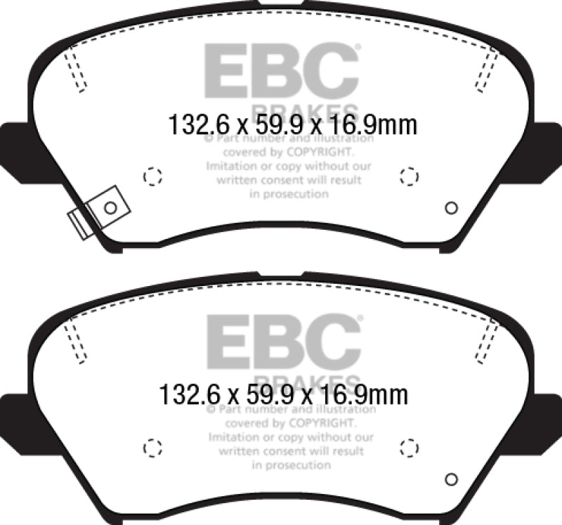 EBC DP22232 2017 fits Hyundai Elantra GT 2.0L Greenstuff Front Brake Pads