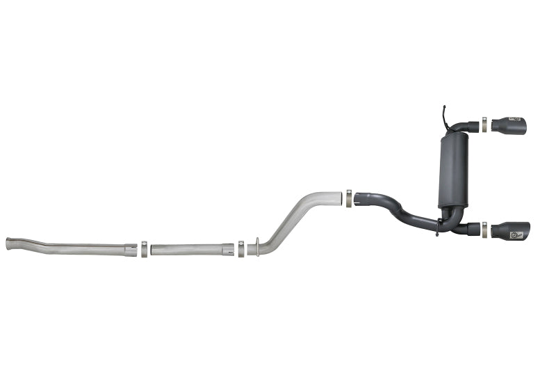 AFE 49-48076-B Series 2.5in 409 SS Cat-Back Exhaust w/ Black Tips 18-19 fits Je