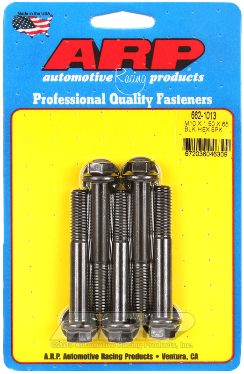ARP 662-1013 M10 x 1.50 x 65 Hex Black Oxide Bolts (5/pkg)