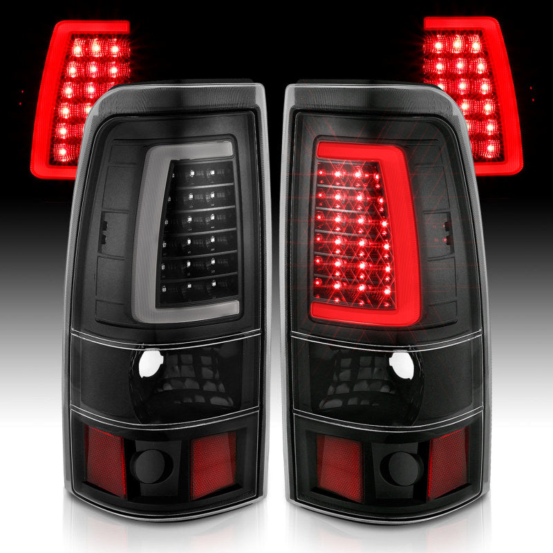 ANZO 311330 1902 fits Chevy 99-20 Silverado 1500 LED Taillights Plank Style Black w/Clear Lens