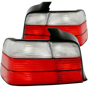 ANZO 221216 1992-1998 fits BMW 3 Series E36 Sedan Taillights Red/Clear