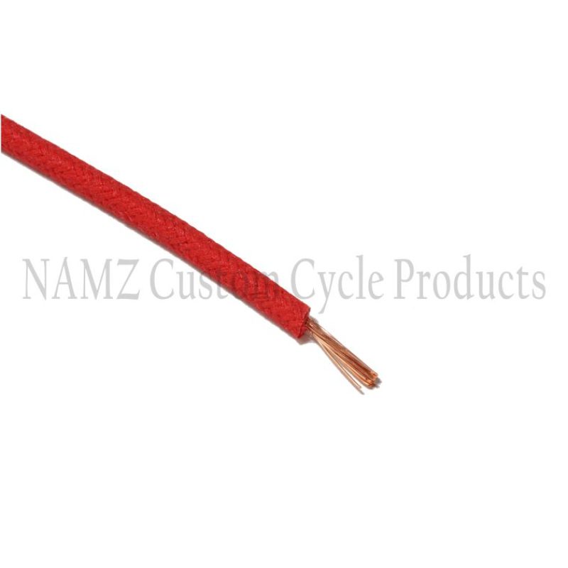 NAMZ NCBW-2 OEM Color Cloth-Braided Wire 25ft. Pack 16g - Red