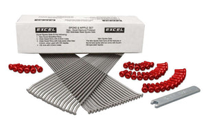 Excel XS8-23197R Rear Spoke/Red Nipple Set (w/ Wrench) - 8 Gauge / 36 Qty - Red