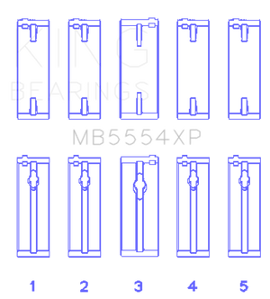 King Engine Bearings MB5554XP fits Toyota 3SGTE Performance Main Bearing Set STD