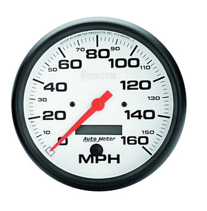 AutoMeter 5889 Autometer Phantom 5in 160 MPH Speedometer Electric Program w/ LCD Odometer