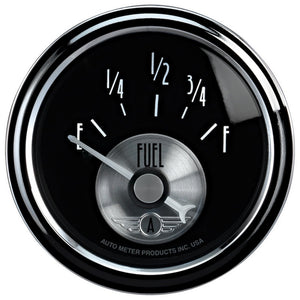 AutoMeter 2014 Autometer Prestige Series Black 52mm 0-90OHM Short Sweep Electronic Fuel Level Gauge