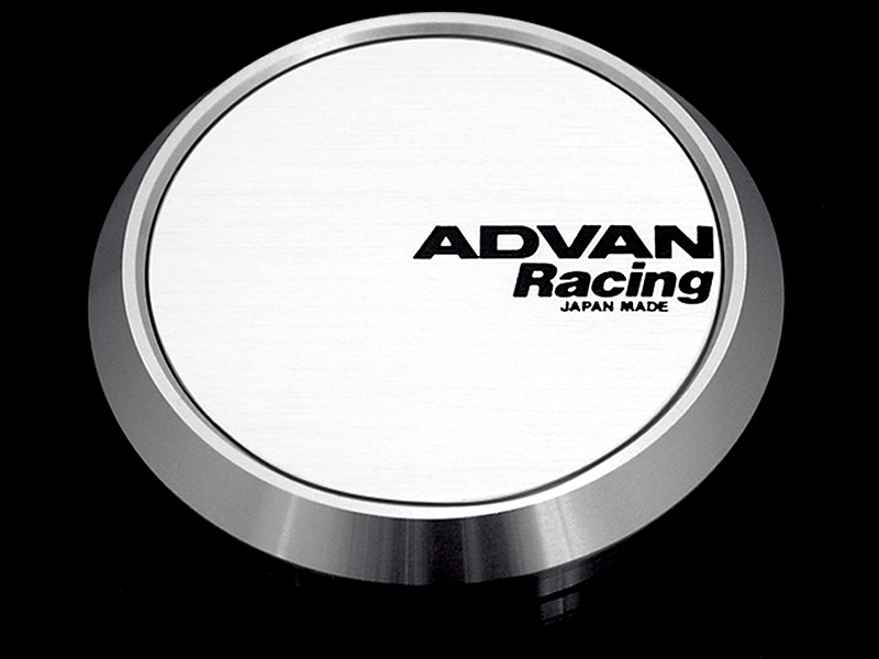 Advan V2386 73mm Flat Centercap - White/Silver Alumite