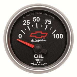 AutoMeter 3627-00406 Autometer Oil Pressure 2-1/16, 0-100 PSI - Red Bowtie