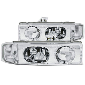 ANZO 111001 1995-2005 Chevrolet Astro Van Crystal Headlights Chrome 1pc