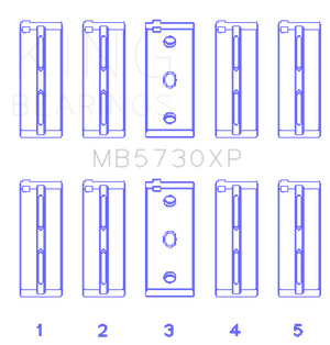 King MB5730XP fits Lancia 2.0L HF - (Size STD) Performance Main Bearing Set