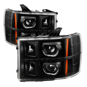 9032264 Xtune fits GMC 07-13 Sierra 1500/2500/3500 Projector Headlights LED Ha