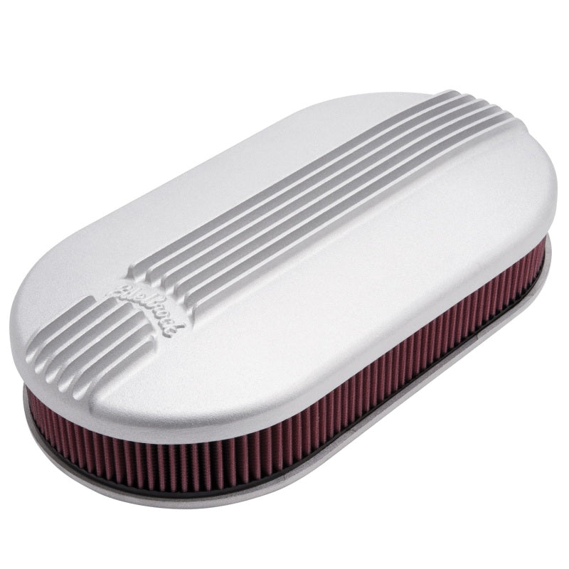 Edelbrock 41199 Air Cleaner Classic Series Oval Aluminum 17 5In X 9 35In X 4 45In Dual Carburetor
