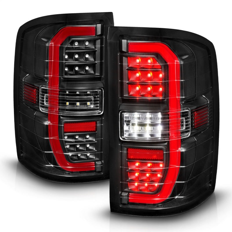 ANZO 311464 fits GMC 14-18 Sierra 1500 Full LED Taillights Black Housing Clear Lens (w/C Light Bars)