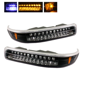 5014566 Xtune fits Chevy 99-02 Silverado LED Amber Bumper Lights Black CBL-CS9