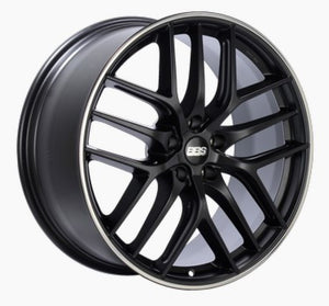 BBS CC2102BPO CC-R 19x8.5 5x114.3 ET30 Satin Black Polished Rim Protector Wheel -82mm PFS/Clip Required