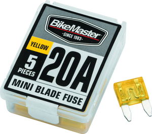BikeMaster 152446 BikeMaster 5Piece 20A Replacement Mini Blade Fuse