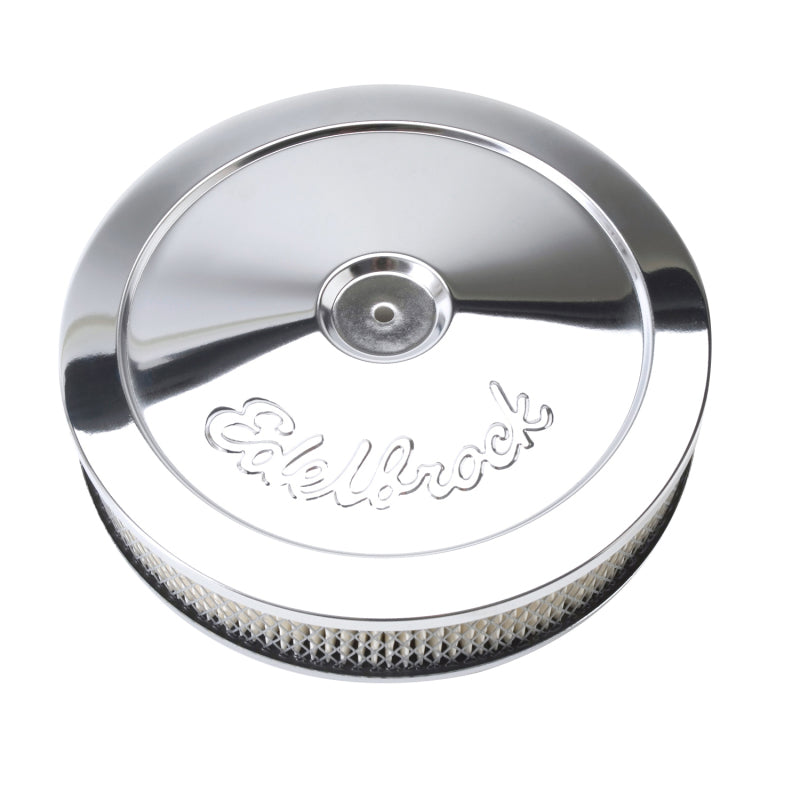 Edelbrock 1208 Air Cleaner Pro-Flo Series Round Steel Top Paper Element 10In Dia X 3 5In Chrome