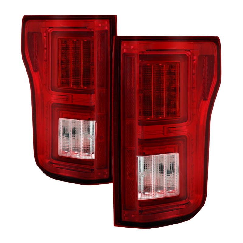 Spyder 5083692 fits Ford 15-20 F150 2017 Light Bar LED Tail Lights - Red Clear
