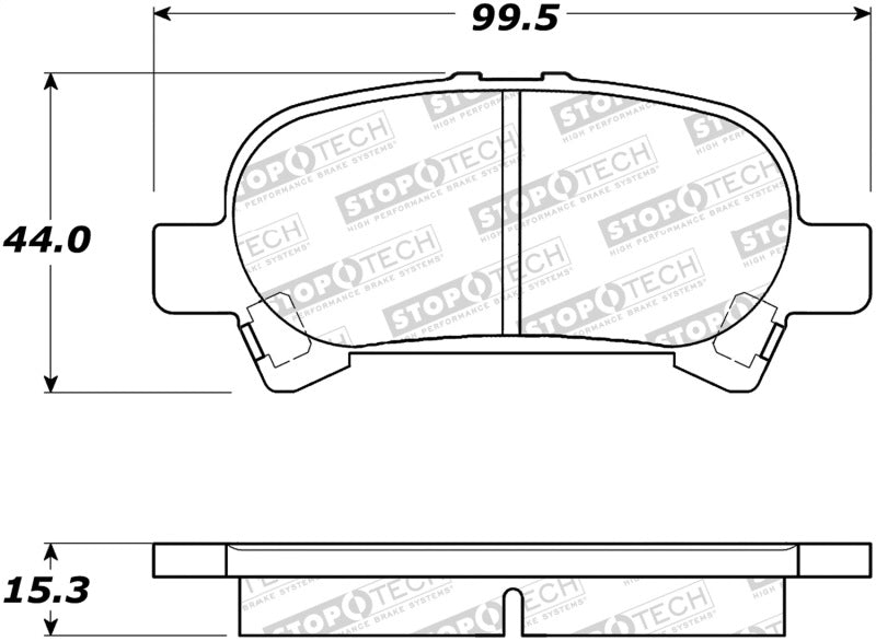 Stoptech 308.0828 02-06 Toyota Camry Street Performance Rear Brake Pads