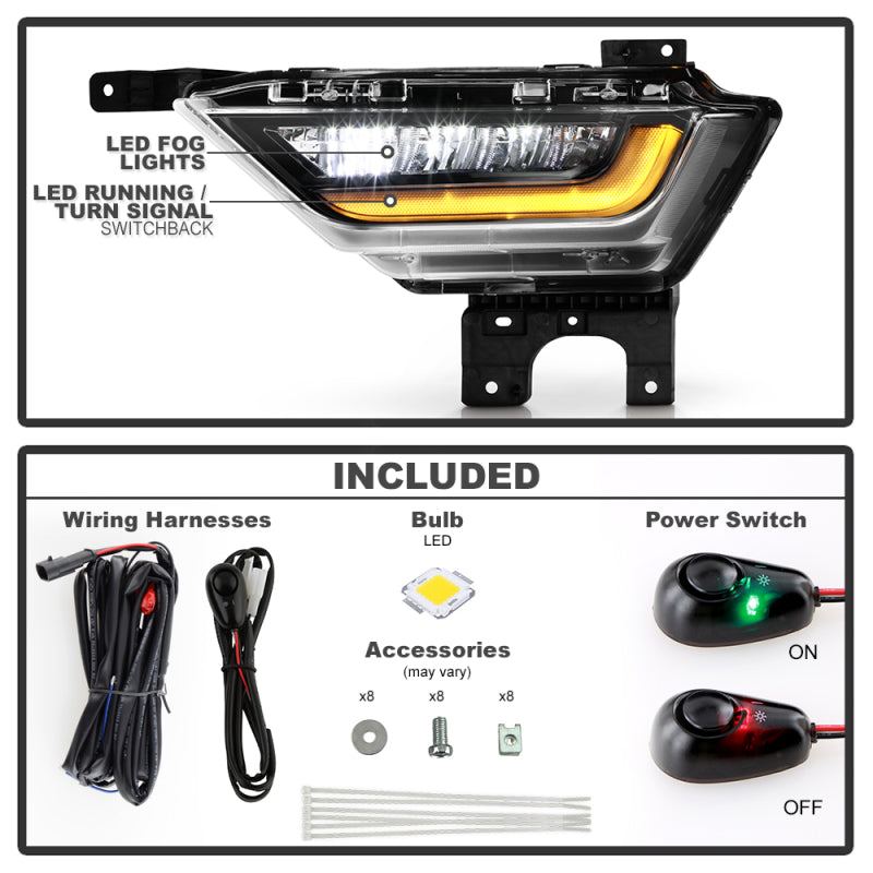 Spyder 9052262 21-23 fits Ford F150 w/ Turn Signal OEM Style Full LED Fog Light