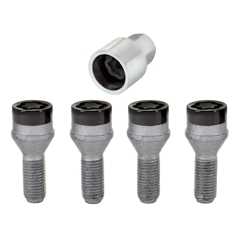 McGard 27361 Wheel Lock Bolt Set - 4pk. (Cone Seat) M12X1.25 / 19mm Hex / 25.6mm Shank Length - Black