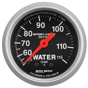 AutoMeter 3332-M Autometer Sport 2in Water Temp Metric , 50-115 deg. C / Mech