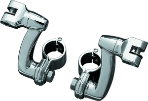 Kuryakyn 7986 Kuryakyn Longhorn Offset Peg Mounts With 1-1/4inch Magnum Quick Clamp Chrome (Pair)