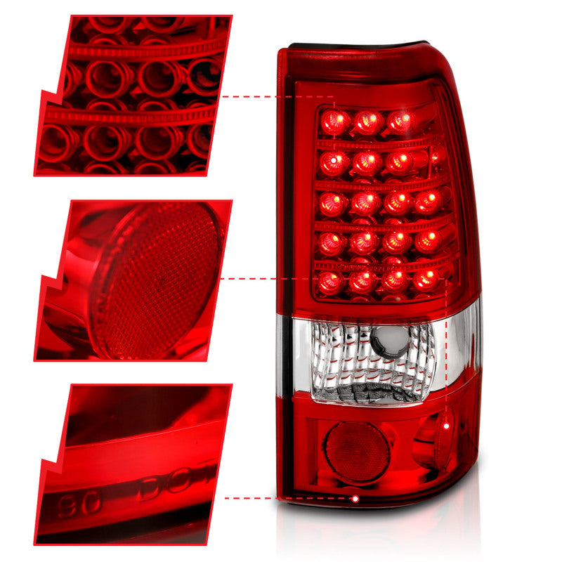 ANZO 311010 1907 fits Chevrolet 99-20 Silverado 1500 LED Taillights Red/Clear