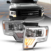 ANZO 111446 2014 fits Ford 09-20 F-150 Projector Headlight Chrome Amber