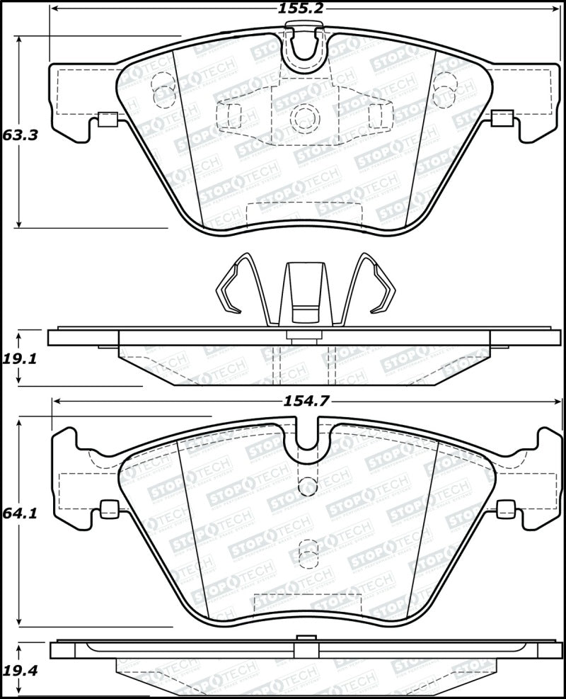 Stoptech 308.10612 Street Brake Pads