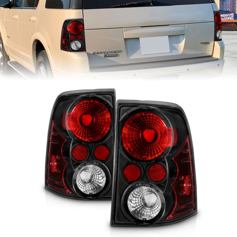 ANZO 211081 2005 fits Ford 02-20 Explorer Taillights Black