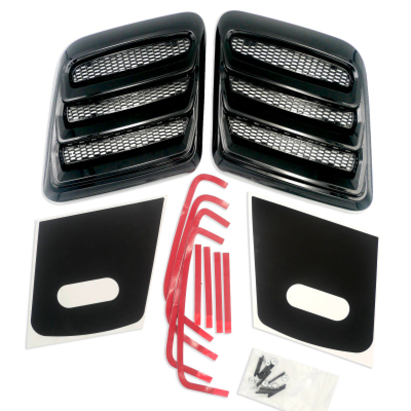 Roush 422325 2018-2023 fits Mustang Hood Heat Extractors - Gloss Black